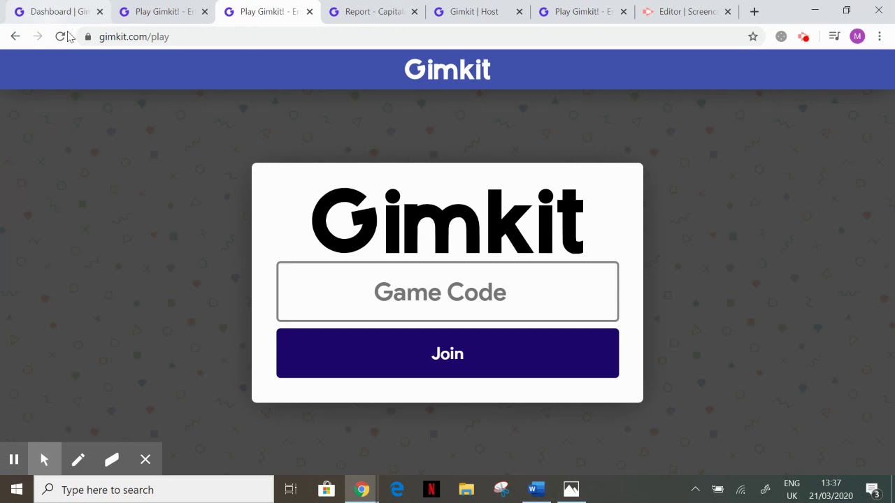 gimkit dashboard